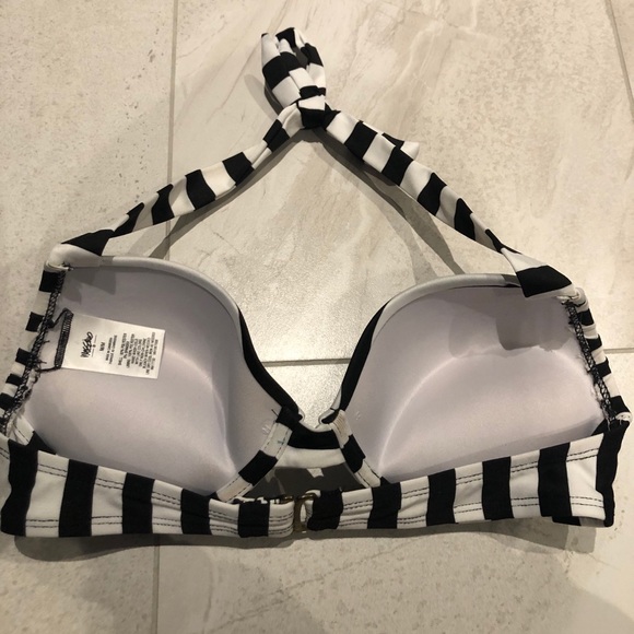Mossimo Supply Co Black & White Striped Bikini Top - Picture 3 of 5
